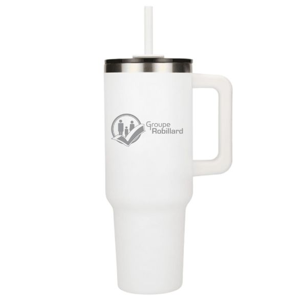 Image de Gobelet de voyage écologique Pinnacle 40 oz avec paille et isolation sous vide